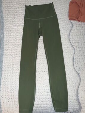 Lululemon High-Waist Olive Green Active Leggings